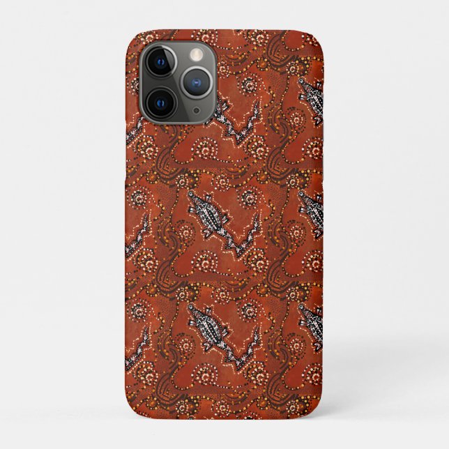CAPA PARA iPhone 11 PRO AUSTRÁLIA ARTE CROCODILO  (Verso)