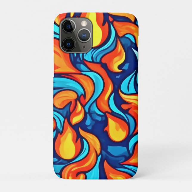 Capa Para iPhone 11 Pro Azul Ardente Abstrato (Verso)