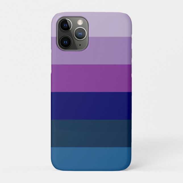 Capa Para iPhone 11 Pro Azul cósmico e tiras roxas (Verso)