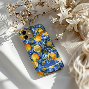 Capa Para iPhone 11 Pro Azul Ousado Italiano Positano Limão