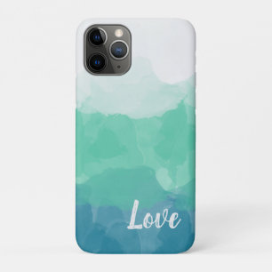 Capa Para iPhone 11 Pro Azul Turquesa Ombre e Gradiente de Amor Neo Mint
