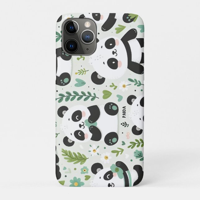 Capa Para iPhone 11 Pro Baby Panda Pattern (Verso)