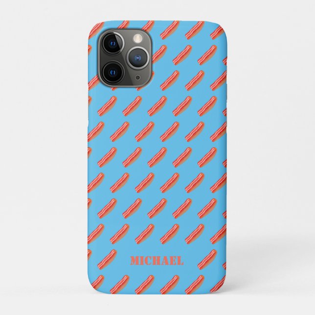 Capa Para iPhone 11 Pro Bacon Personalizado Engraçado (Verso)