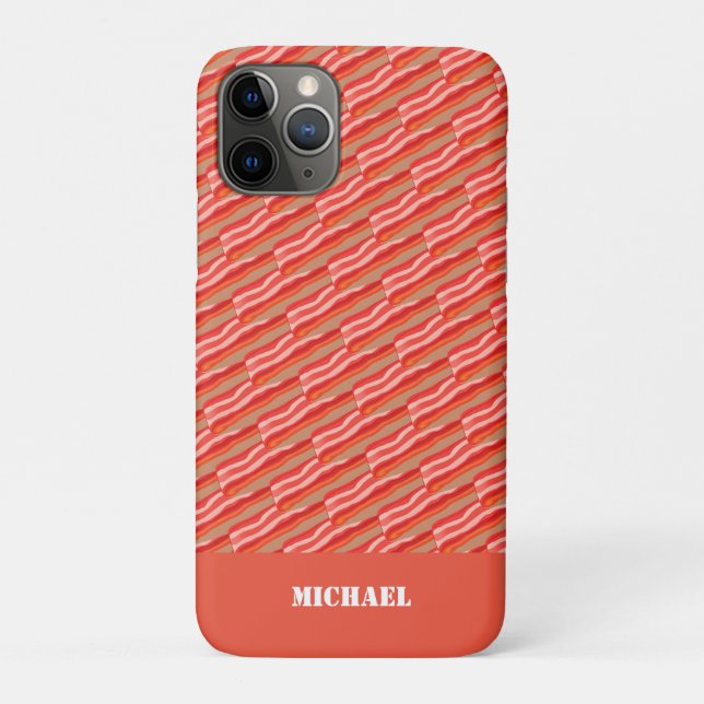 Capa Para iPhone 11 Pro Bacon Personalizado Engraçado (Verso)
