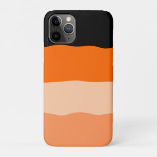 Capa Para iPhone 11 Pro Bandas de onda laranja e preta minimalistas