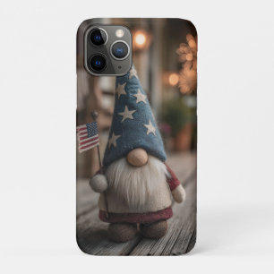 Capa Para iPhone 11 Pro Bandeira de Gnomo Americano Patriótico