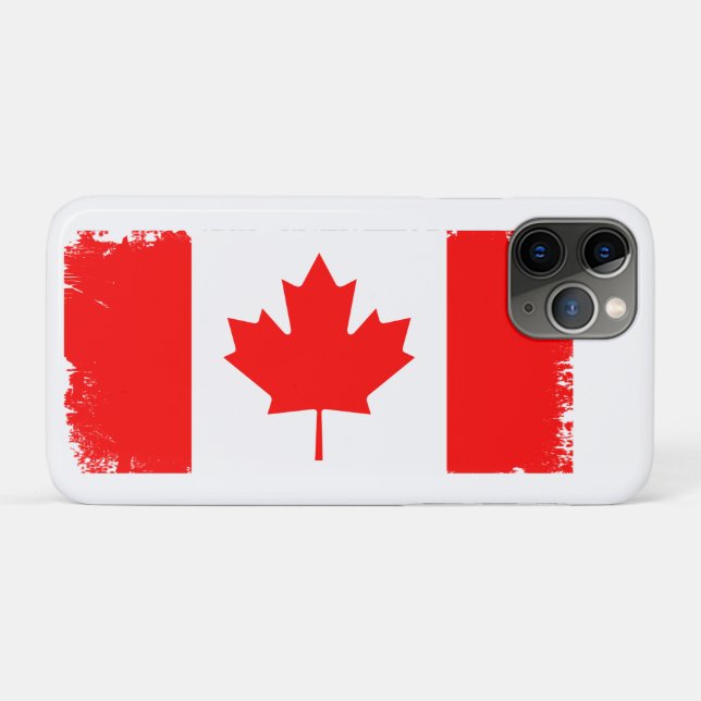 Capa Para iPhone 11 Pro bandeira do Canadá desgastada  (Verso (horizontal))