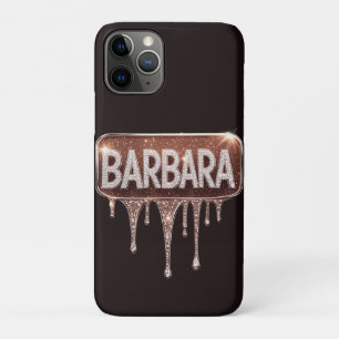 Capa Para iPhone 11 Pro ✨ Barbara Brilho Luxuoso Rosa Dourado Diamante Got