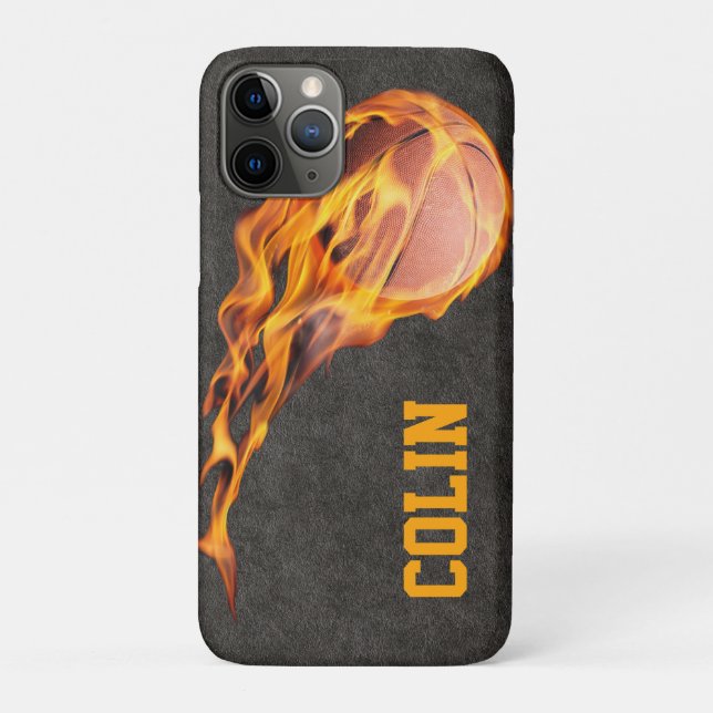 Capa Para iPhone 11 Pro Basquete de Fiery Personalizado (Verso)