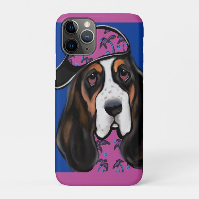 Capa Para iPhone 11 Pro Basset Hound (Verso)