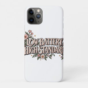 Capa Para iPhone 11 Pro Bateria Baixa Padrões Altos Estética Floral Divert