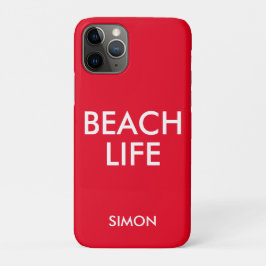 Capa Para iPhone 11 Pro Beach Life Lifeguard Gift Red
