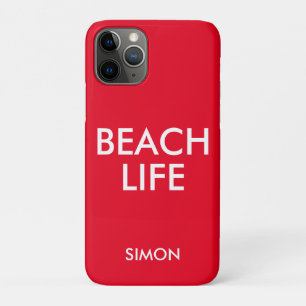 Capa Para iPhone 11 Pro Beach Life Lifeguard Gift Red