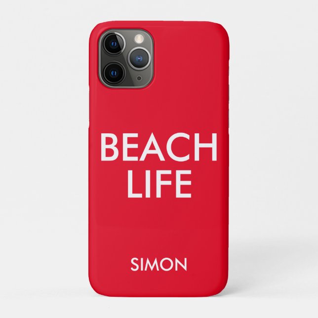 Capa Para iPhone 11 Pro Beach Life Lifeguard Gift Red (Verso)