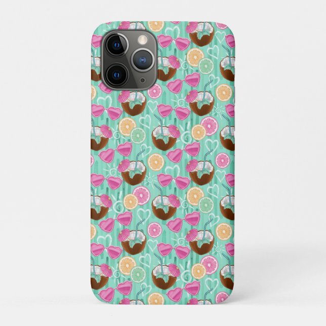 Capa Para iPhone 11 Pro Beach Summer Pattern  (Verso)
