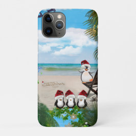 Capa Para iPhone 11 Pro Bebê de Natal de Verão na praia repete Design