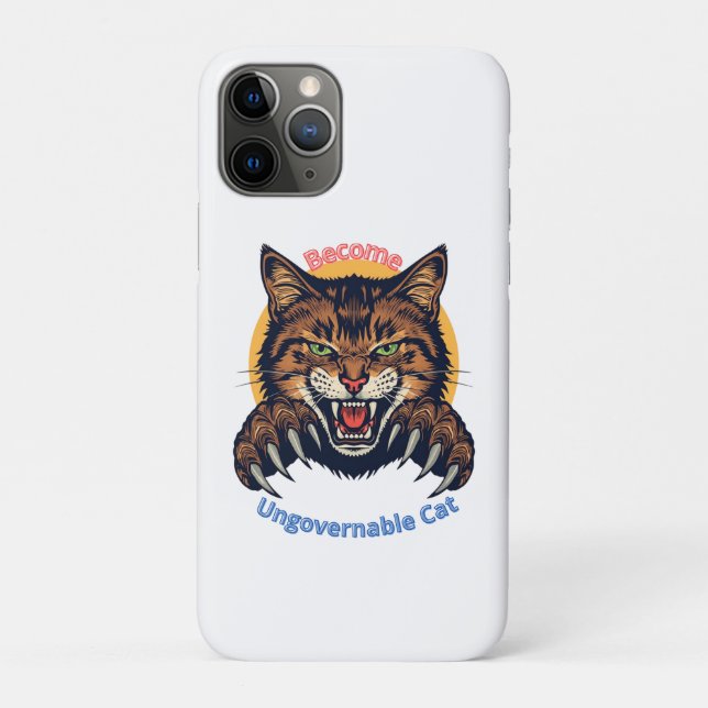 Capa Para iPhone 11 Pro Become Ungovernable Cat (Verso)