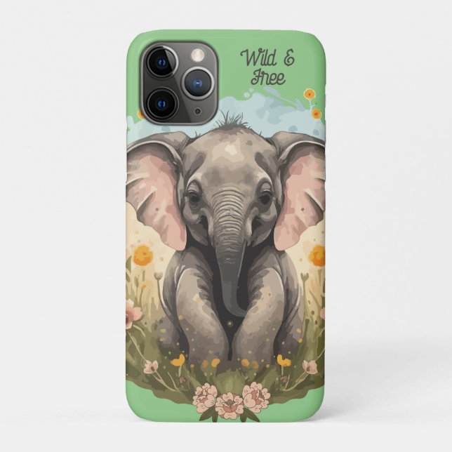 Capa Para iPhone 11 Pro Beijo-Elefante Cachorro Febre (Verso)