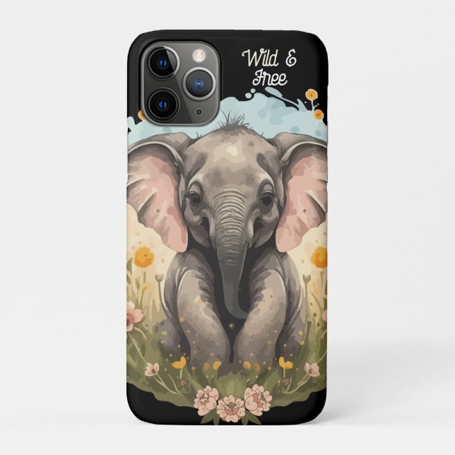 Capa Para iPhone 11 Pro Beijo-Elefante Cachorro Febre (Verso)
