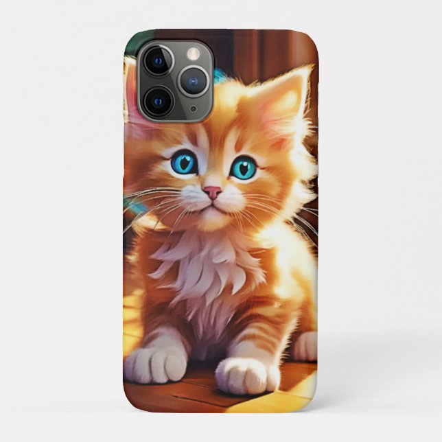 Capa Para iPhone 11 Pro Bela Arte Laranja De Kitten (Verso)