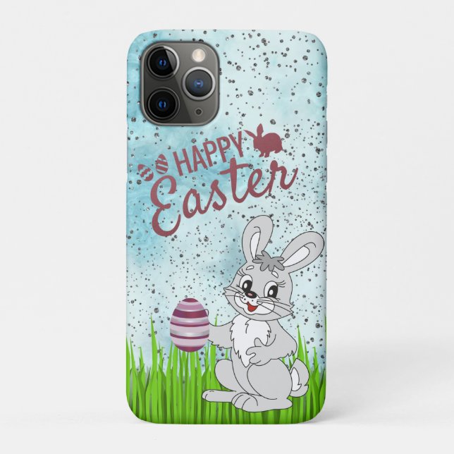 Capa Para iPhone 11 Pro Belo Coelhinho, Felz pascoa (Verso)