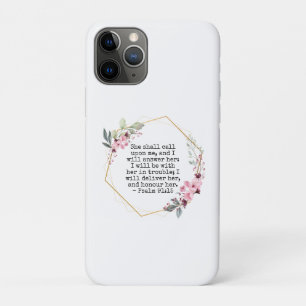 Capa Para iPhone 11 Pro Belos Flores Psalm 91 iPhone 11 Pro Case