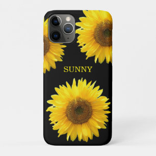Capa Para iPhone 11 Pro Belos Girassóis em Case-Mate iPhone Case Preto