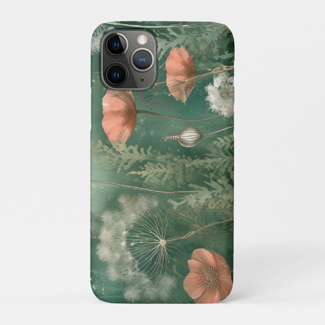 Capa Para iPhone 11 Pro Blisas Botânicas: Flor Gerada por AI (Verso)