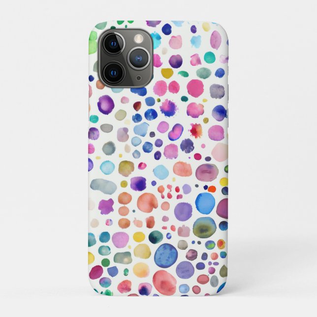 Capa Para iPhone 11 Pro Blobs de Aquarela (Verso)
