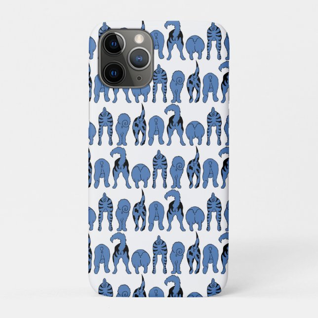 Capa Para iPhone 11 Pro Blue Dog Butts Pattern (Verso)