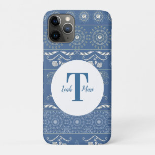 Capa Para iPhone 11 Pro Blue Elephant Mandala