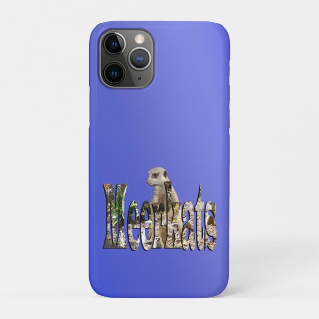 Capa Para iPhone 11 Pro Blue Meerkats, (Verso)