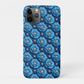 Capa Para iPhone 11 Pro Blue roses Luxury Floral Romantic Design🌹