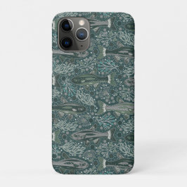 Capa Para iPhone 11 Pro Blue School of Fish Brook Trout - NH State Fish