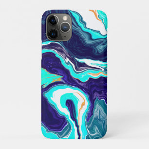 Capa Para iPhone 11 Pro Blue TeOcean Swirls Marble Fluid Art
