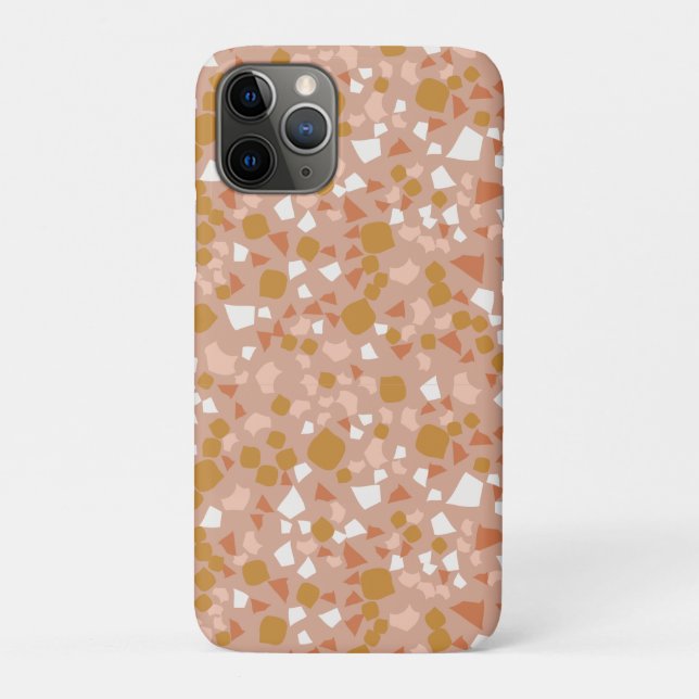 Capa Para iPhone 11 Pro Blush Dourado terrazzo Mínimo moderno (Verso)