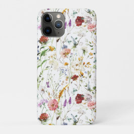 Capa Para iPhone 11 Pro Boho Flor Silvestre Aquarela Primavera Flor