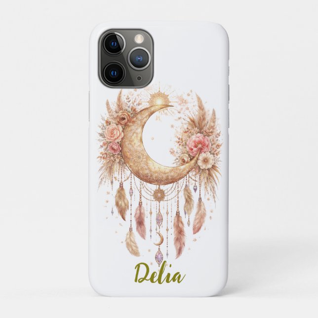 Capa Para iPhone 11 Pro Boho Lua Vibração Mística (Verso)
