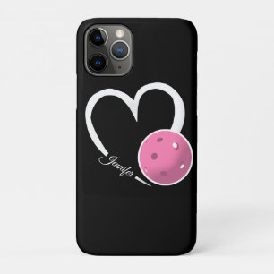 Capa Para iPhone 11 Pro Bola Branca e Rosa Personalizada com Amor