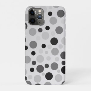 Capa Para iPhone 11 Pro Bolinhas Pretas E Cinzas,