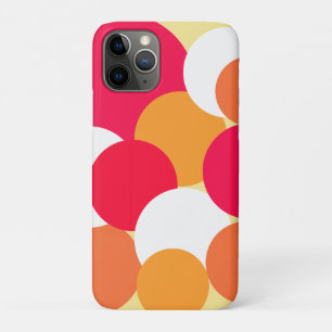 Capa Para iPhone 11 Pro Bolinhas rosa, laranja e amarela