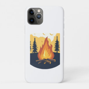 Capa Para iPhone 11 Pro Bolsa gráfica de acampamento de verão retrô
