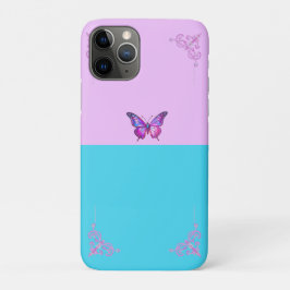 Capa Para iPhone 11 Pro Bonito Borboleta Roxa Pastéis iPhone 11 Pro Caso