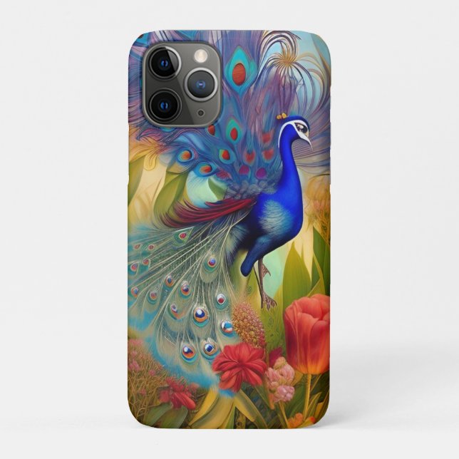Capa Para iPhone 11 Pro Bonito como Pavão (Verso)