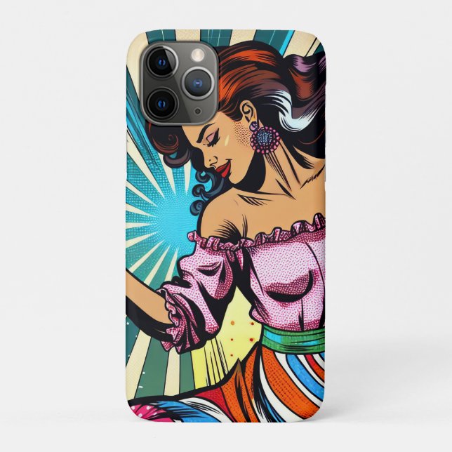 Capa Para iPhone 11 Pro Bonito dançando Salsa Pop Art (Verso)