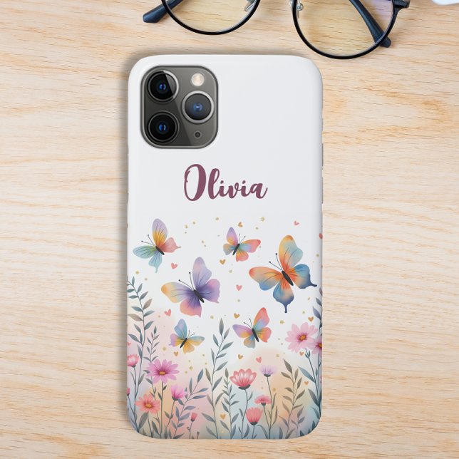 Capa Para iPhone 11 Pro Borboleta Encantadora de Aquarela Prado (Criador carregado)