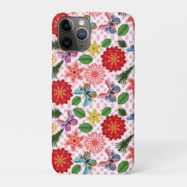 Capa Para iPhone 11 Pro Borboleta Floral de Jardim de Primavera Moderna 