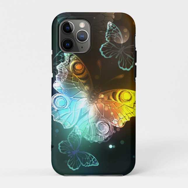 Capa Para iPhone 11 Pro Borboleta Luminosa e borboletas noturnas (Verso)