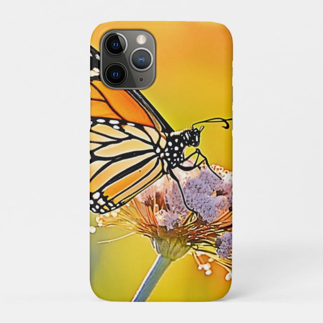 Capa Para iPhone 11 Pro Borboleta Majestosa Fechar Design (Verso)