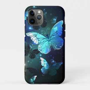 Capa Para iPhone 11 Pro Borboleta Noturna Flutuante